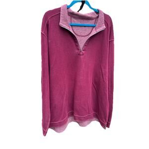 TOMMY BAHAMA Reversible Mens Maroon 1/4 Zip Long Sleeve Cotton Pullover Size XXL